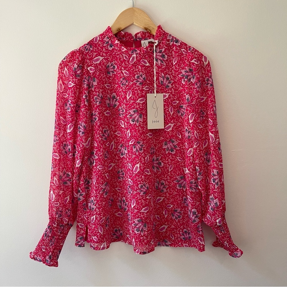 Joie Red Floral Blouse